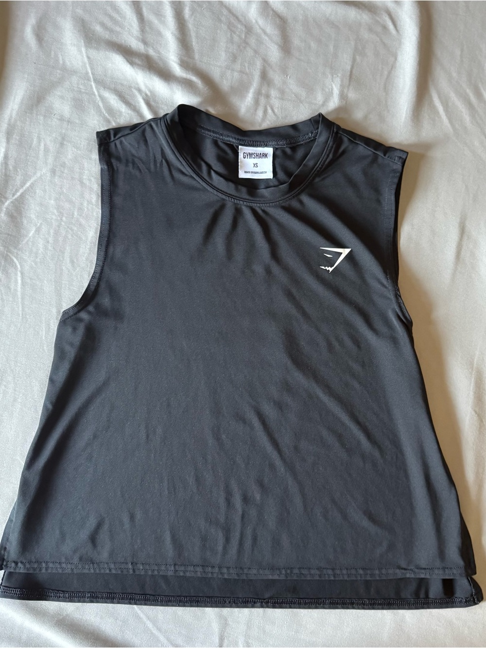 Gymshark Black Muscle Tee with White Logo